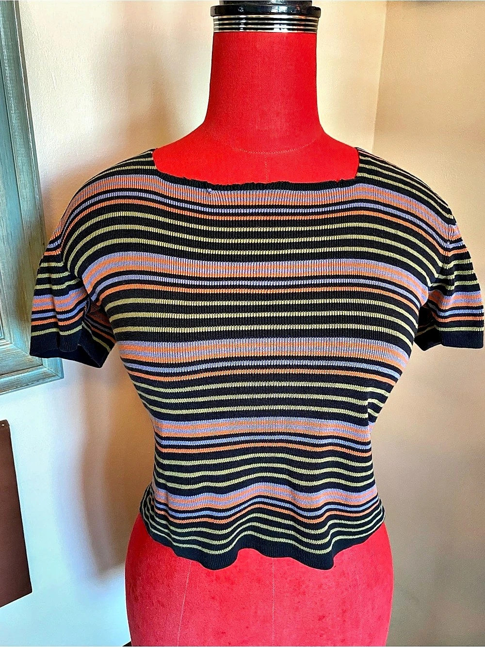 Clio Striped Silk & Cotton Top